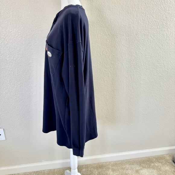 RASCO FR 3 Button Pullover Long Sleeve Shirt Men’s 2XL Flame Resistant Navy - Picture 7 of 13
